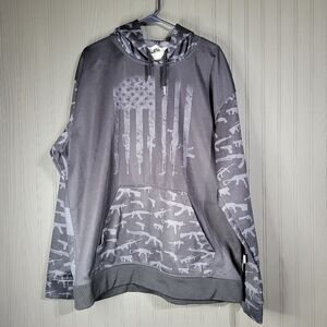 Greater Half "We The People" Hooded Sweatshirt Pullover Black Gray Men's 2XL